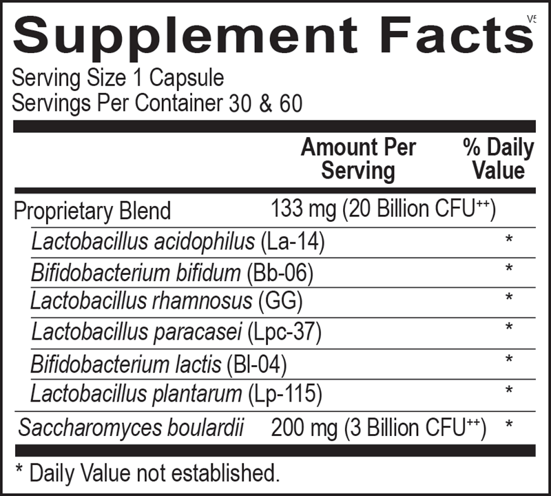 Ortho Biotic® Capsules supplement facts image