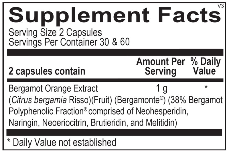 Bergamot BPF supplement facts image