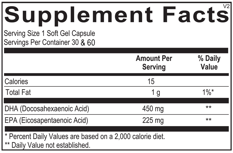 Orthomega® V supplement facts image